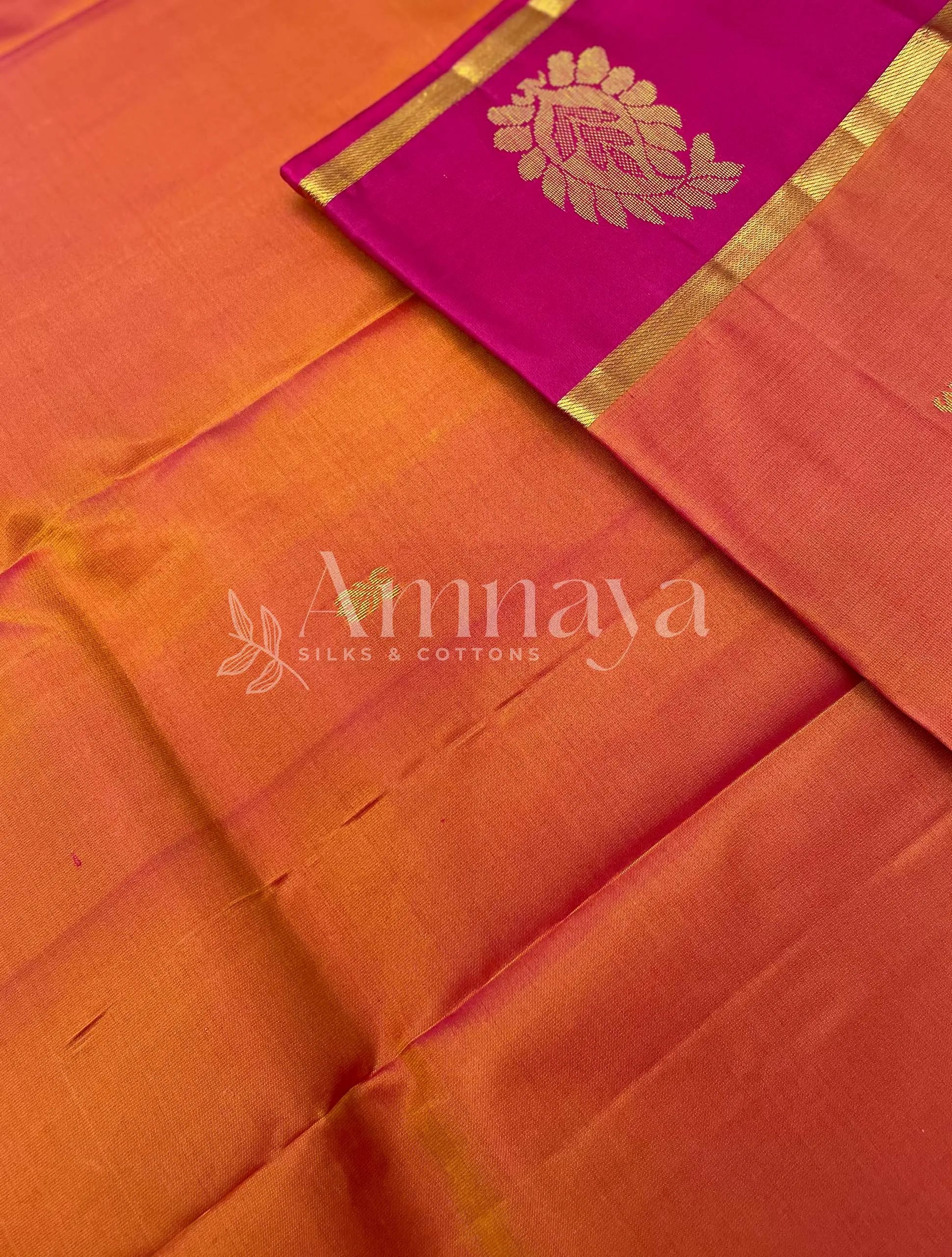Ombre chiffon saree in Brown and honey color