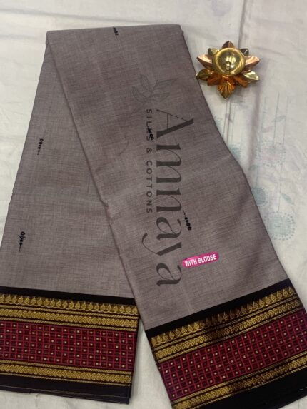 Smoky Grey Handloom Saree