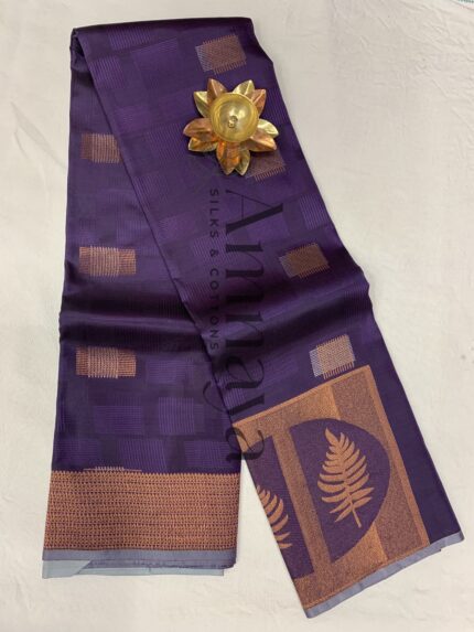 Royal Plum Leaf Saree