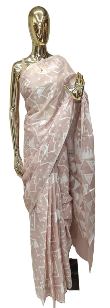 Powder Pink Bengal Cotton Saree