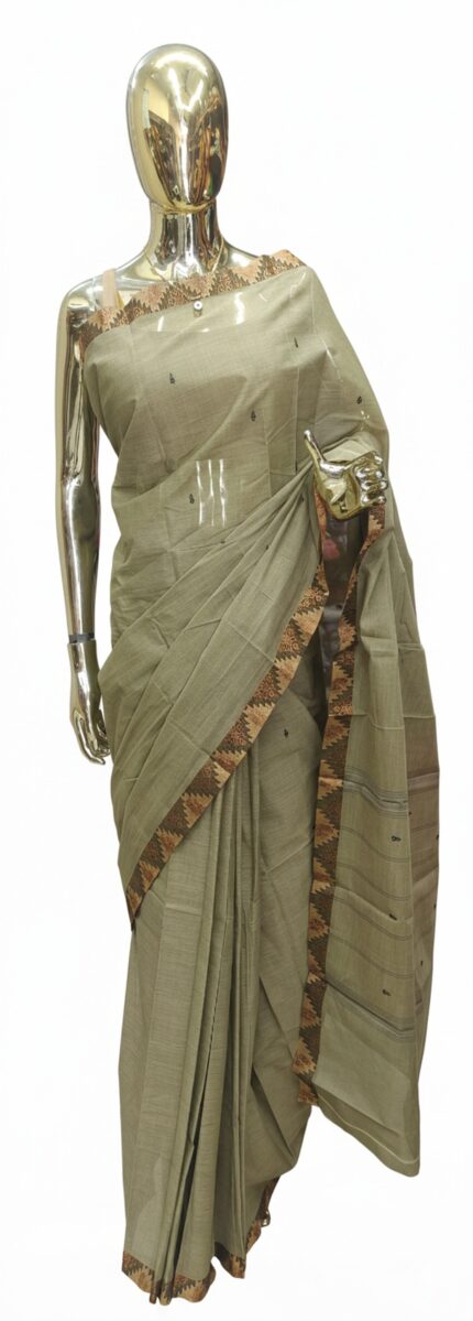 Sage green cotton saree