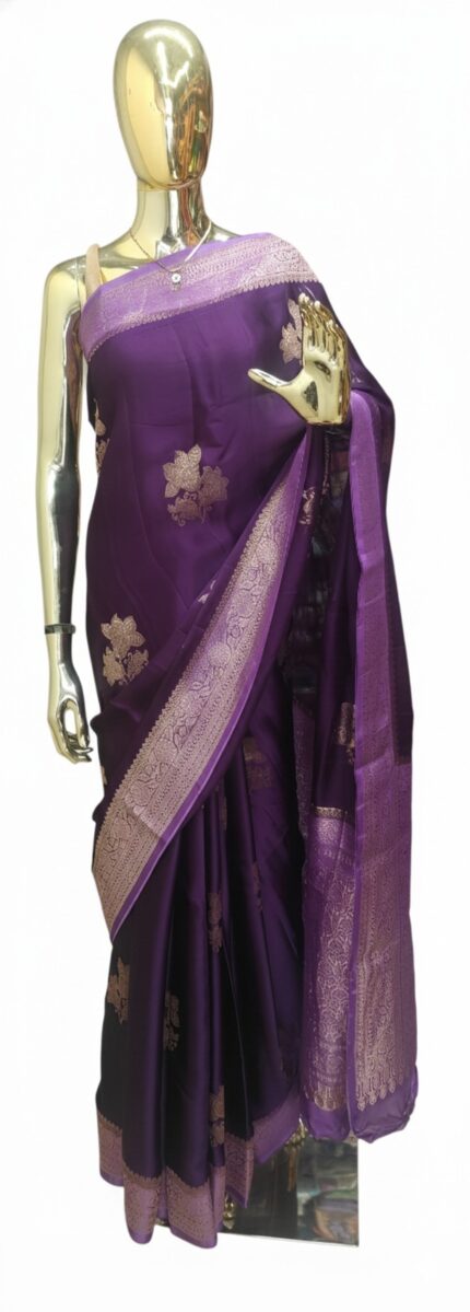 Purple Banaras  Fancy Saree