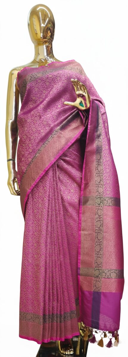 Majentha Banarasi crepe saree