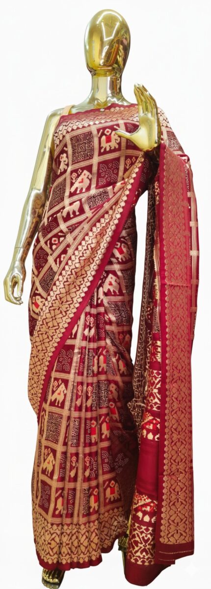 Deep Maroon Modal silk Saree