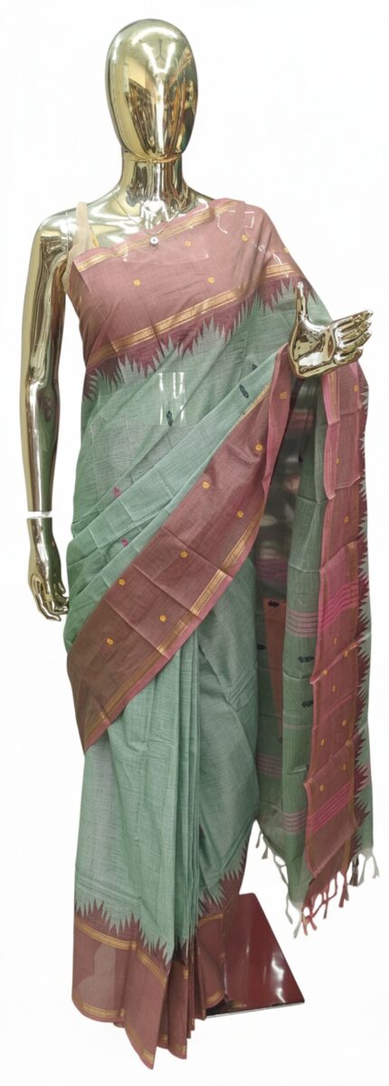 Sage Green  cotton saree