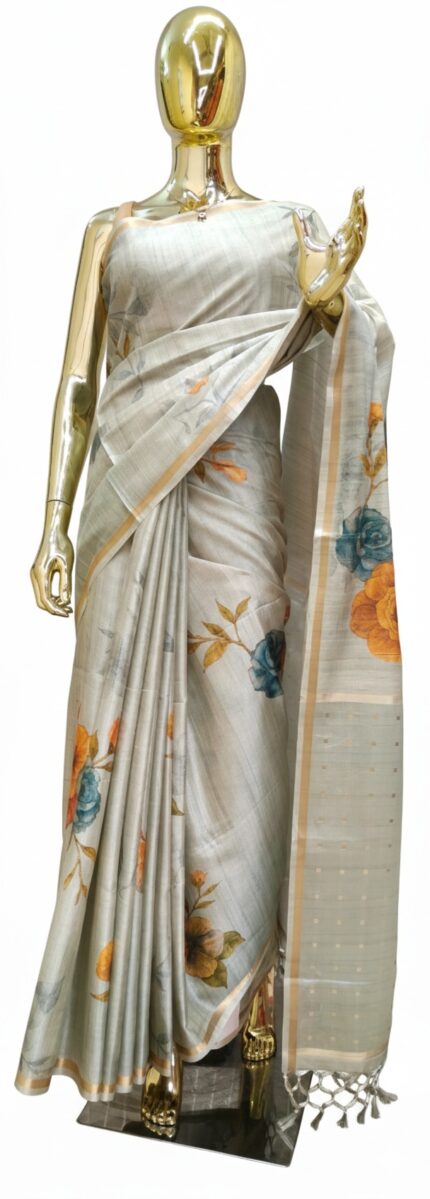 Pastel Mint Tussar Silk saree