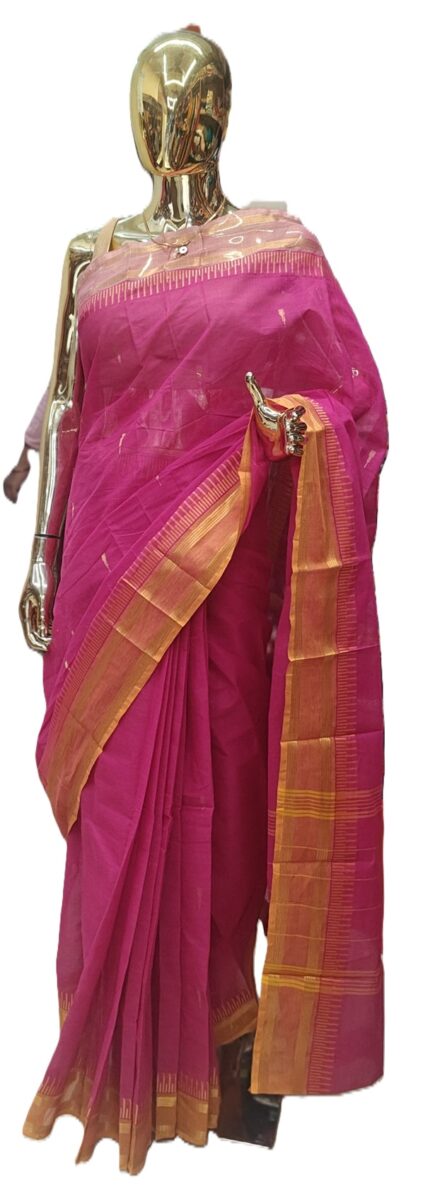Pink cotton saree