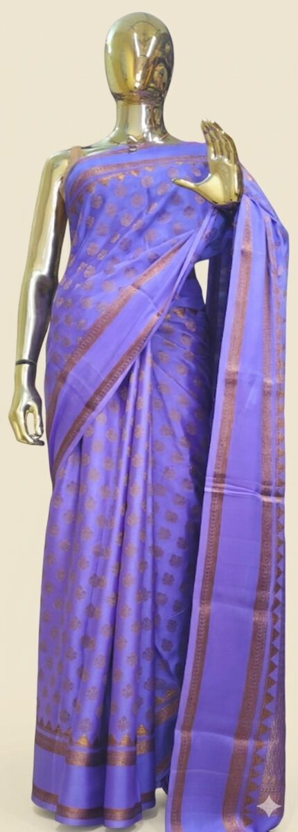 Lavender Crepe Silk Saree