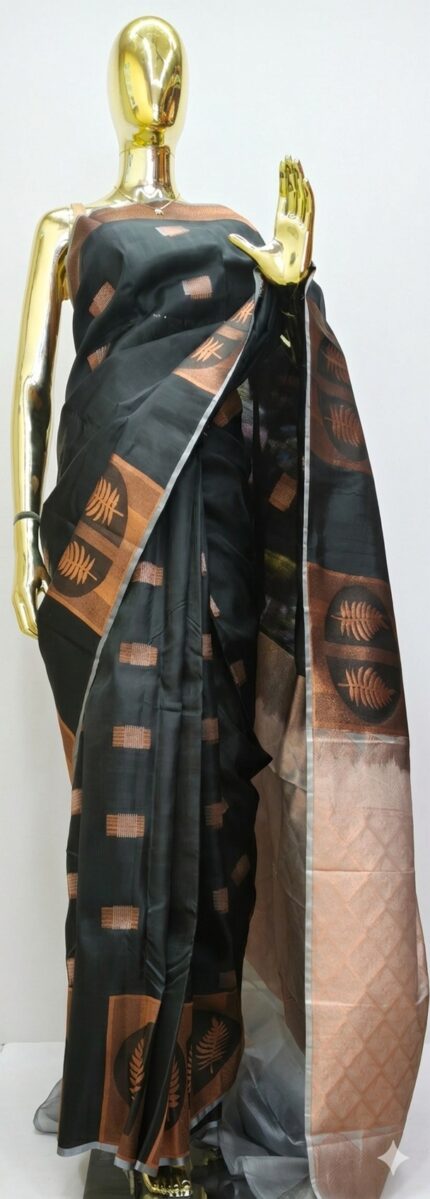 Black Semi Soft Silk Saree