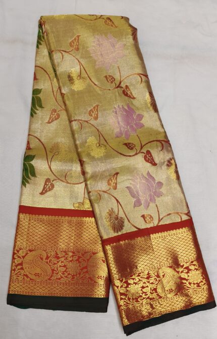 Golden Tissue Pure handloom  Kanchivaram saree