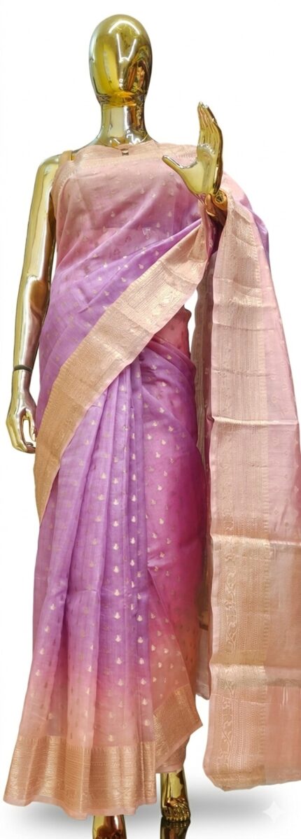 Lavender-lilac silk saree