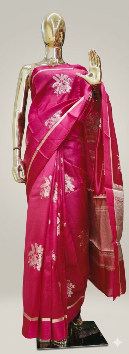 Fuscia Raw Mango Saree