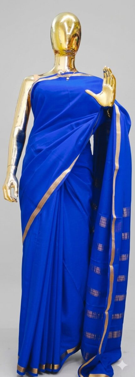 Royal Blue Crepe Silk saree