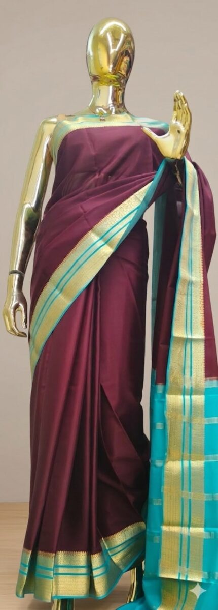 Deep Wine Pure Silk saree